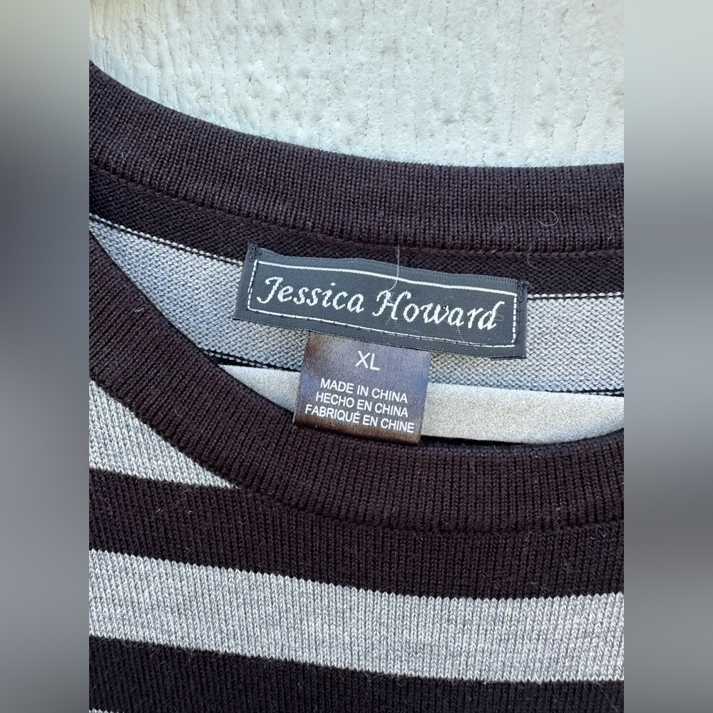 Jessica Howard Women’s Long Sleeved Striped Sweater Dress - Picture 6 of 6